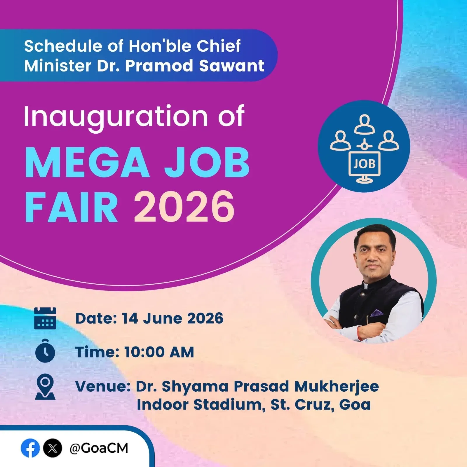 CM Pramod Sawant to Inaugurate Mega Job Fair 2026 in Goa