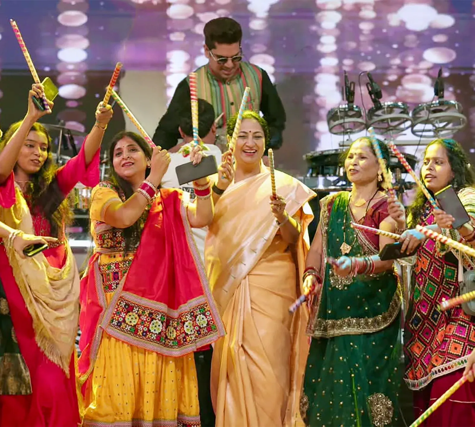 CM Rekha Gupta celebrates Navratri with Anganwadi workers at Chhatrasal Stadium