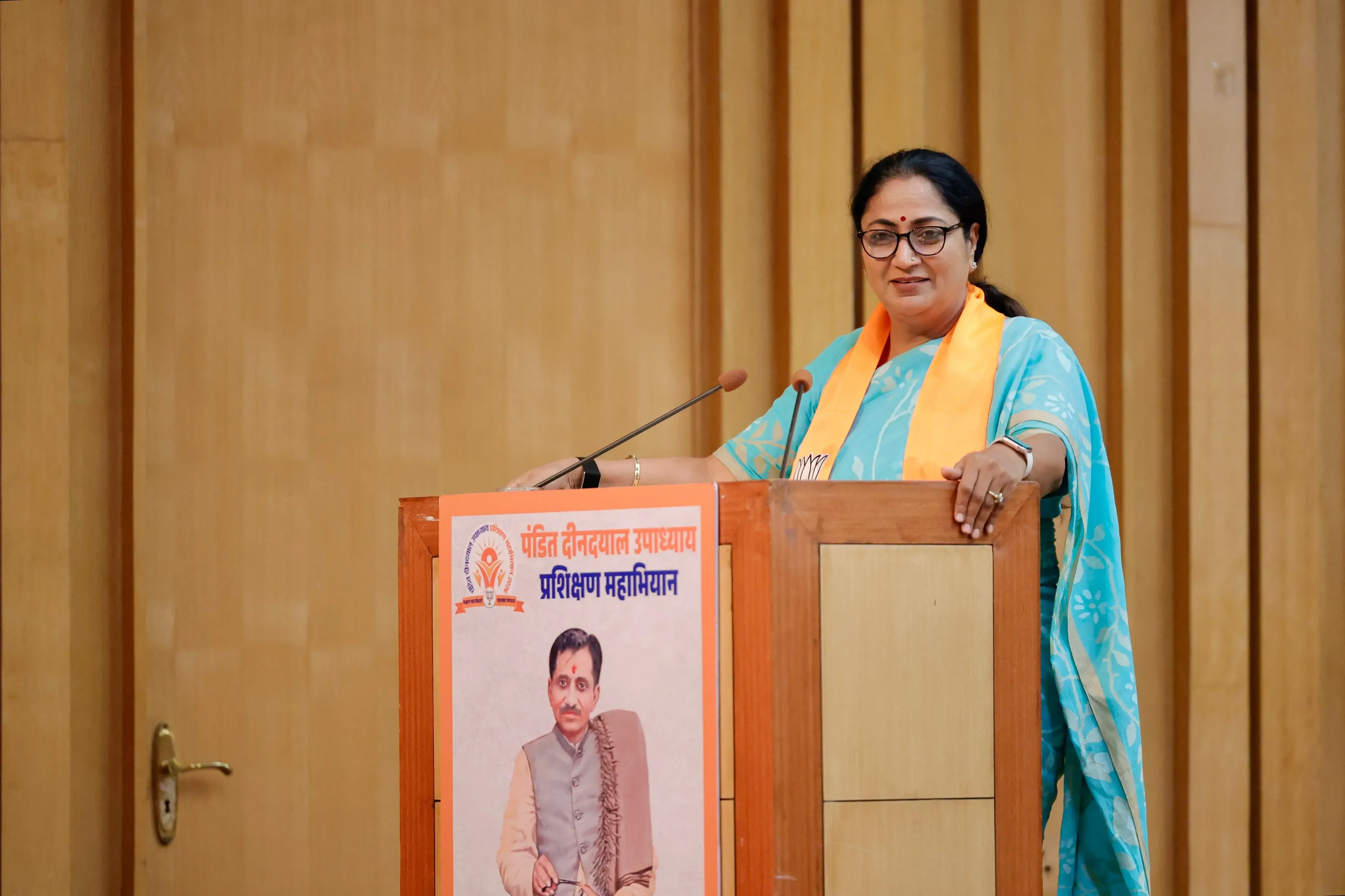 Delhi CM Rekha Gupta, BJP chief train party workers in New Delhi, Karol Bagh