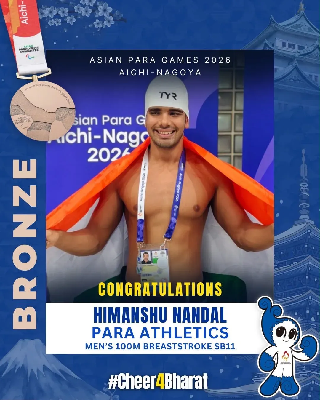 CM Rekha Gupta Hails Himanshu Nandal's Bronze at Asian Para Games 2026