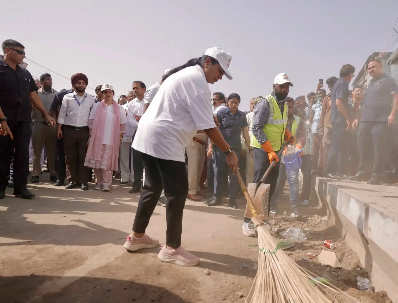 Delhi CM Rekha Gupta leads Azadpur cleanliness drive, demands civic accountability