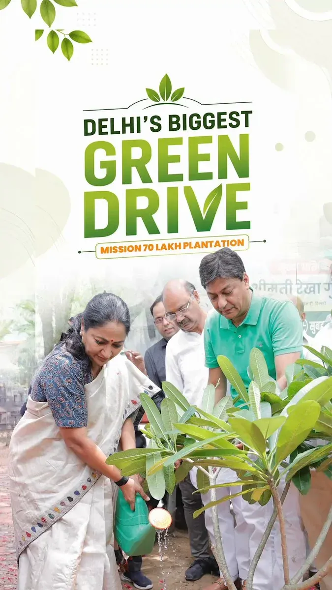 CM Rekha Gupta Thanks Delhiites for 70-Lakh Plantation Drive