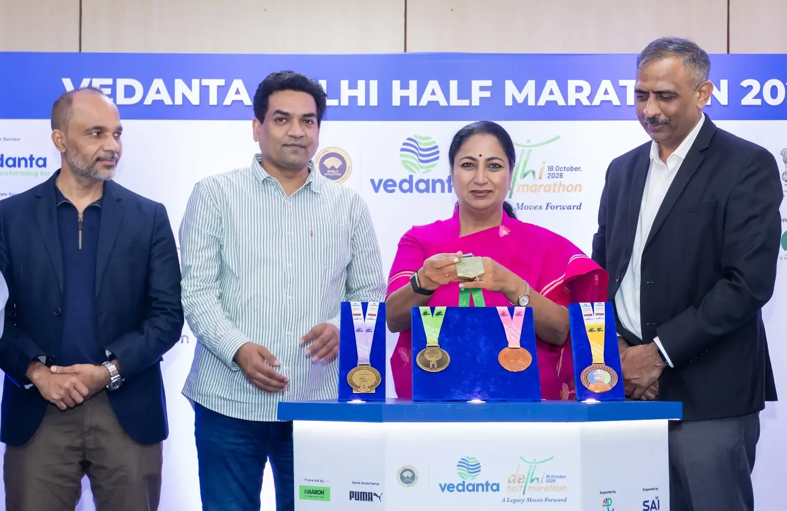 Delhi Half Marathon 2026: CM Rekha Gupta unveils 21st edition finisher's medal