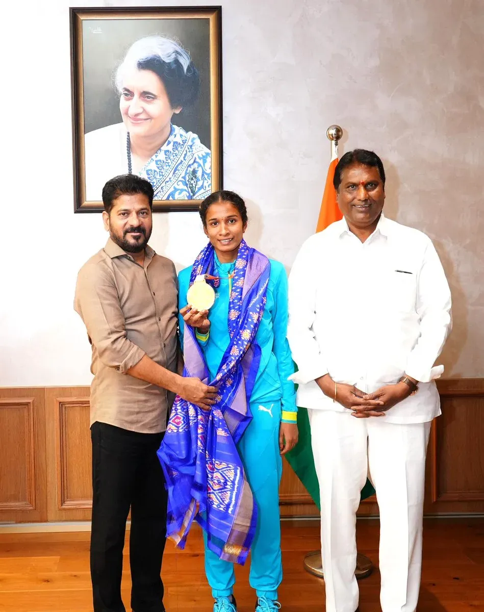 CM Revanth Reddy Felicitates Gurukul Athlete Pravallika