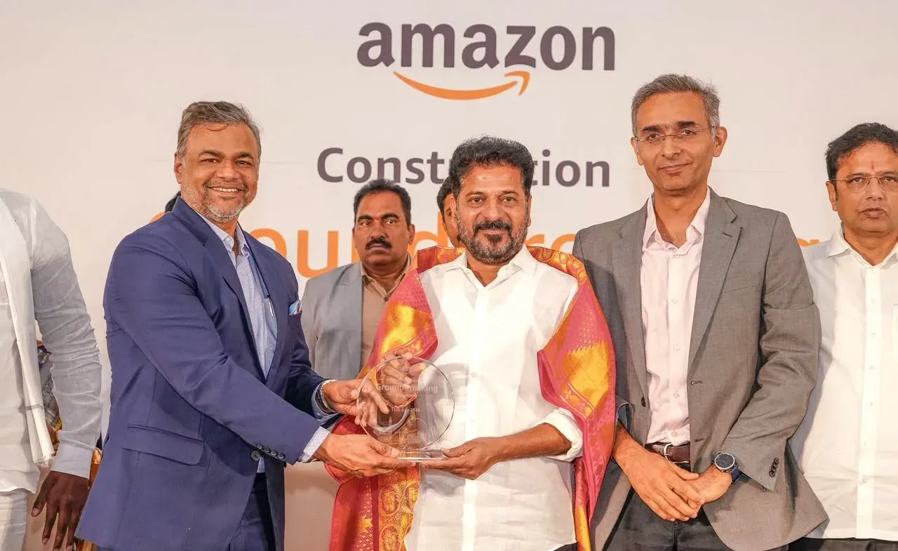 CM Revanth Reddy Lays Foundation for Amazon AWS Data Centre at Bharat Future City