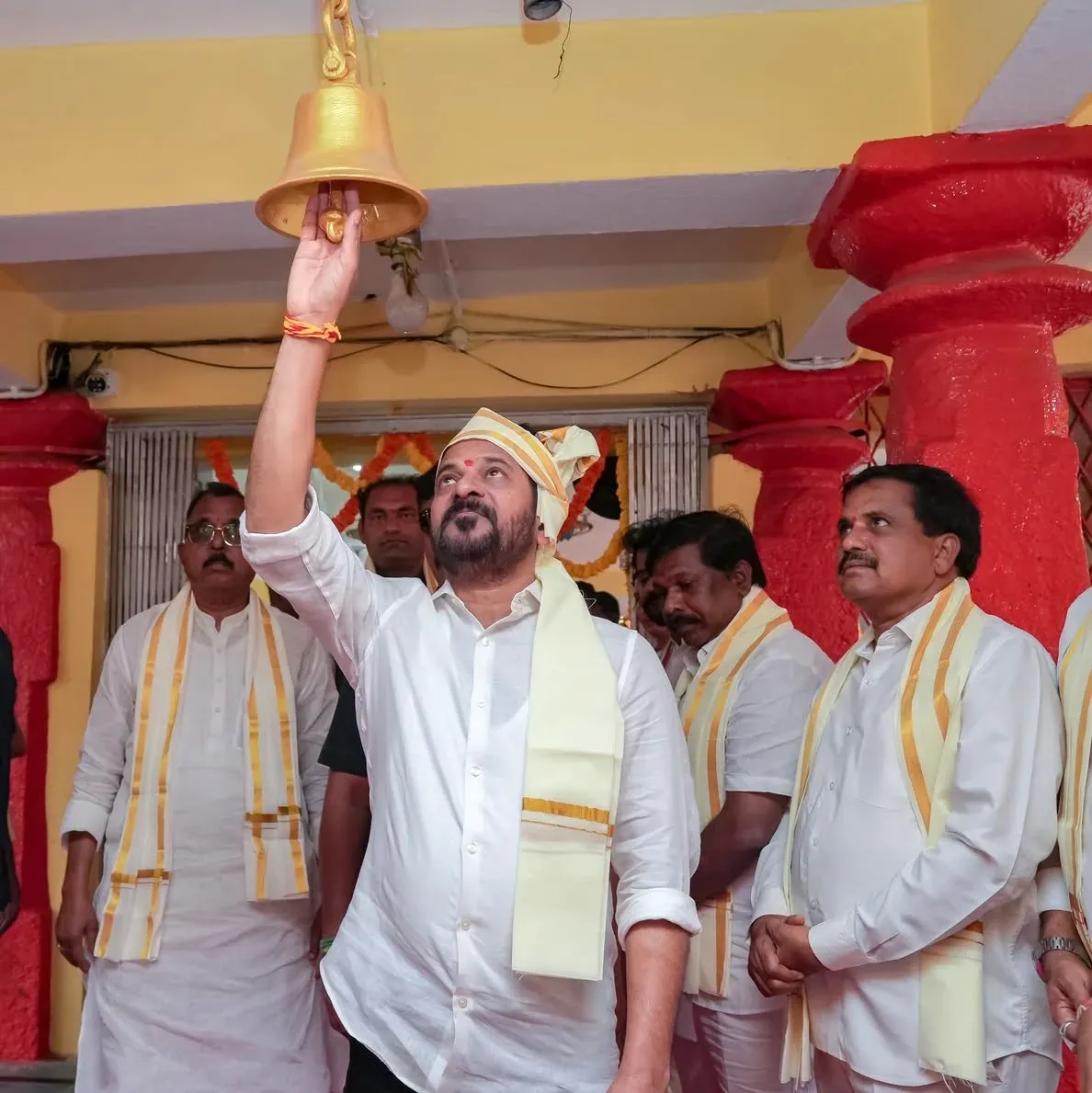 CM Revanth Reddy Lays Foundation for Rs. 10 Cr Temple Dev in Nagarkurnool