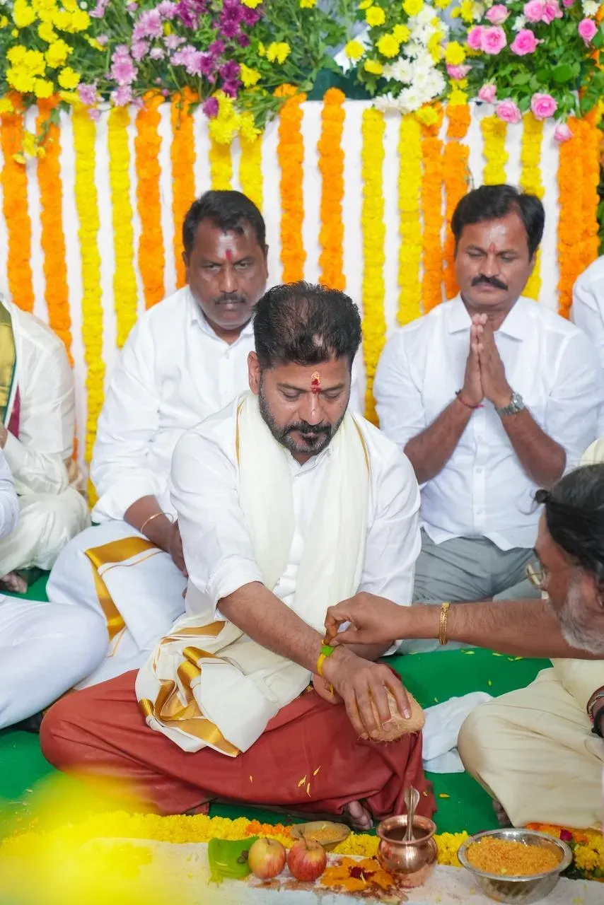CM Revanth Reddy Lays Foundation for Rs 99.55 Cr Yadagiri Gutta Works