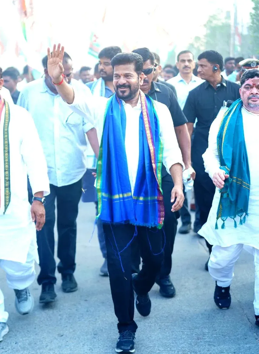 CM Revanth Reddy Leads 3-km Padyatra in Sircilla
