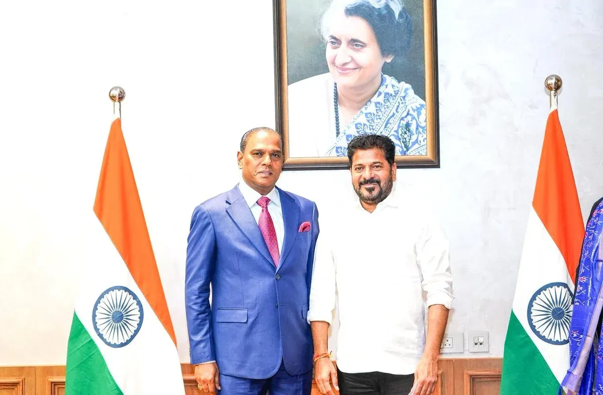 CM Revanth Reddy meets global delegates at Green Growth Summit