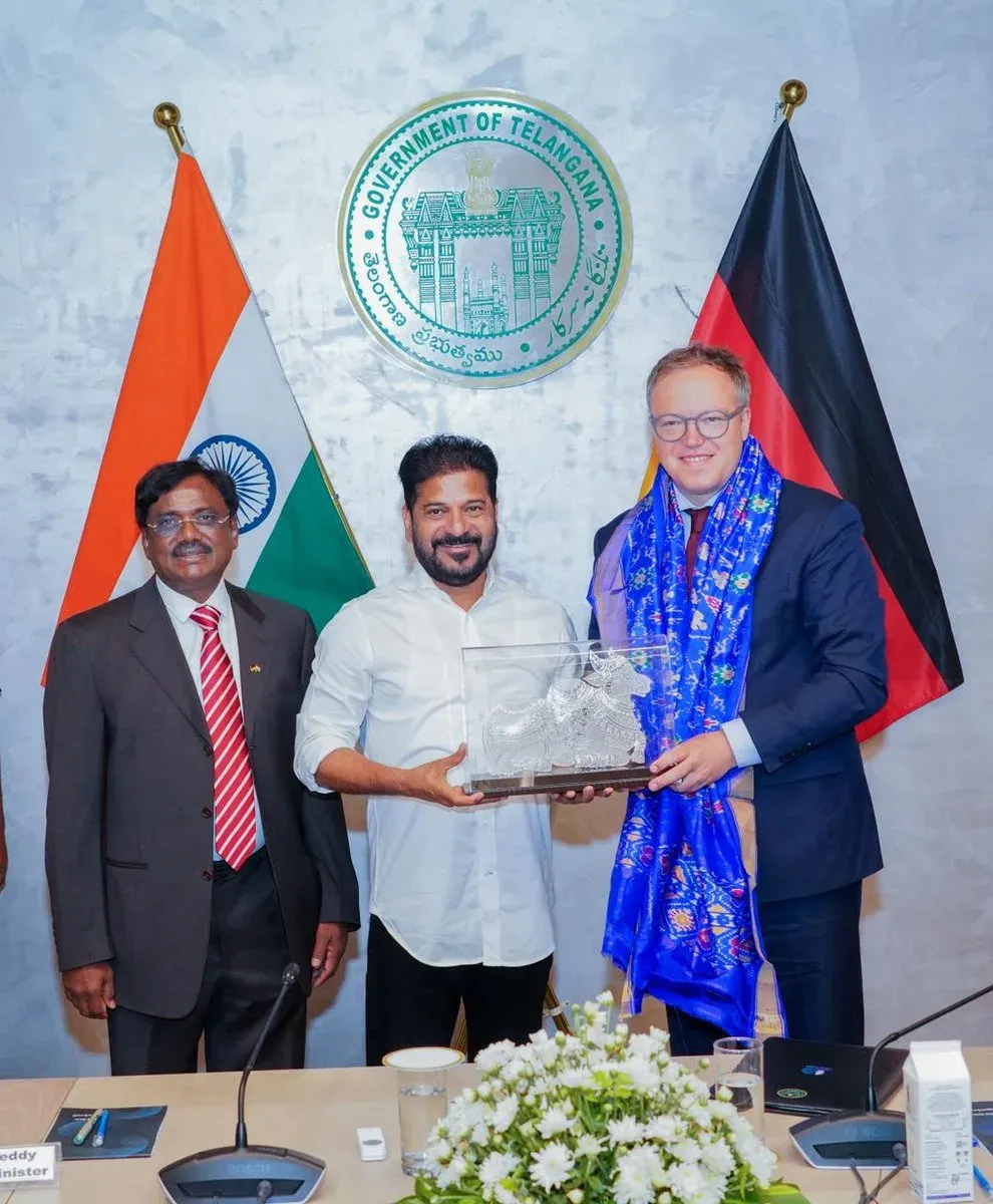 CM Revanth Reddy signs Telangana-Thuringia MoU with Mario Voigt