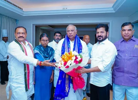 Revanth Reddy, Telangana leaders meet Kharge in Hyderabad amid political buzz