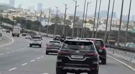 Revanth Reddy's convoy moves in regular Hyderabad traffic after his own order