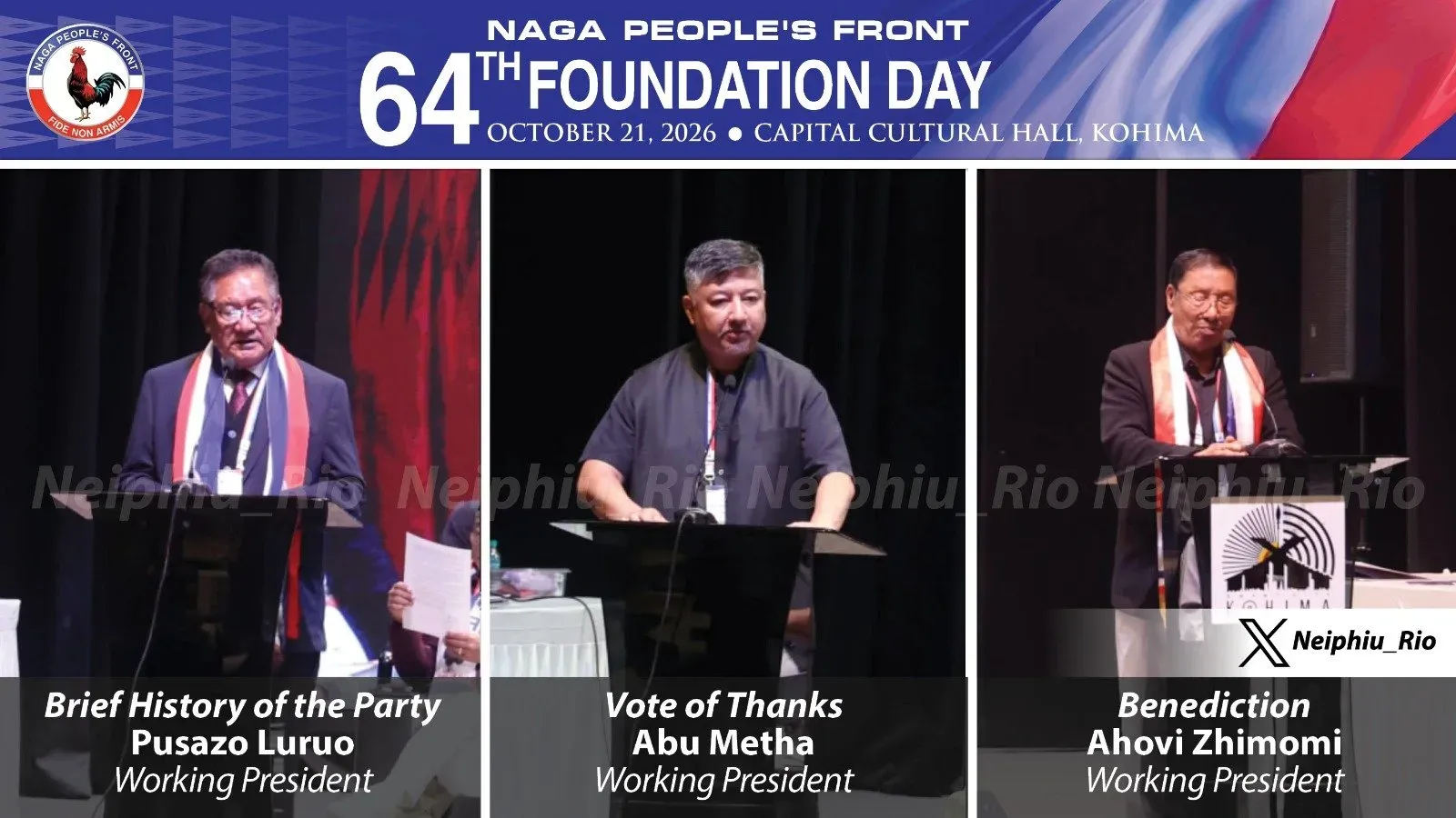 CM Rio Marks NDPP Foundation Day, Invokes 'Fide Non Armis'