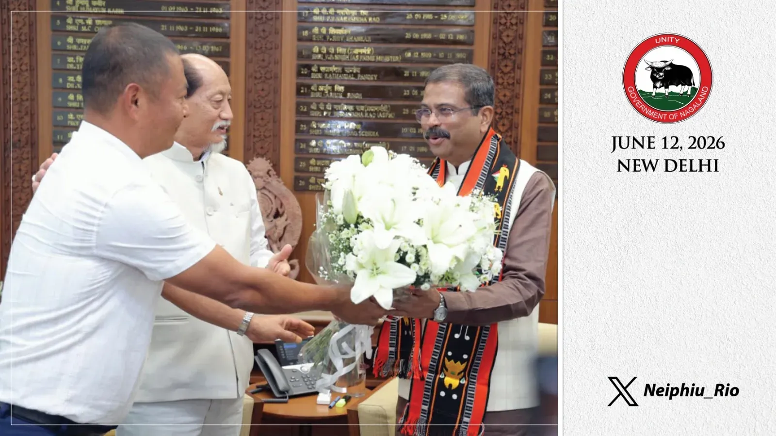 CM Rio meets Education Minister Pradhan to boost Nagaland schools