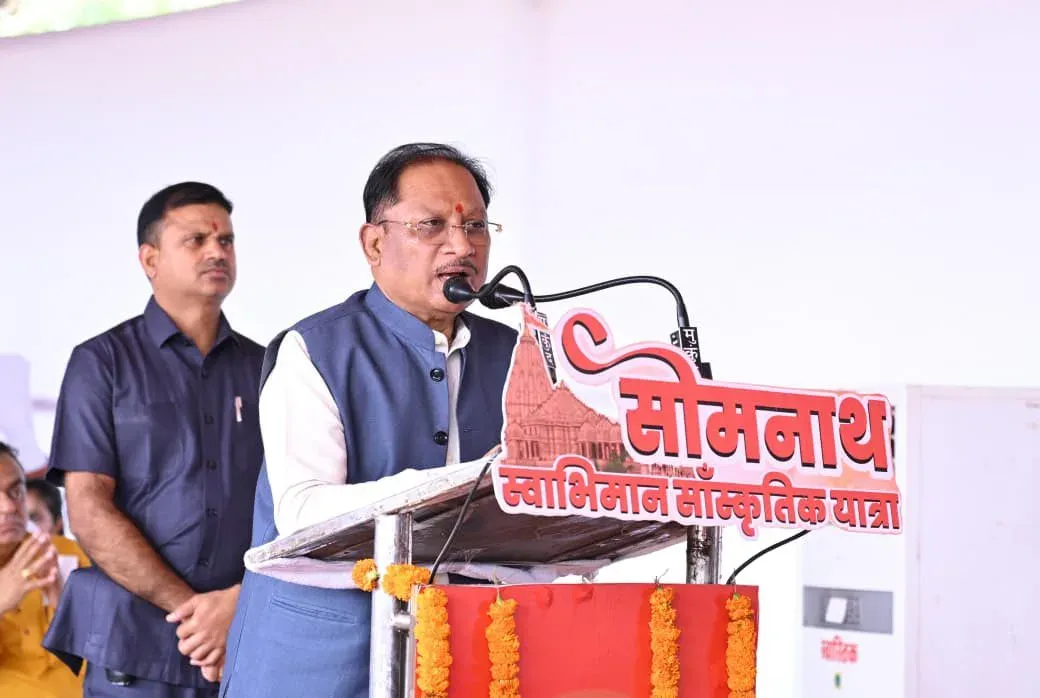 CM Sai flags off Somnath Swabhiman Yatra from Raipur