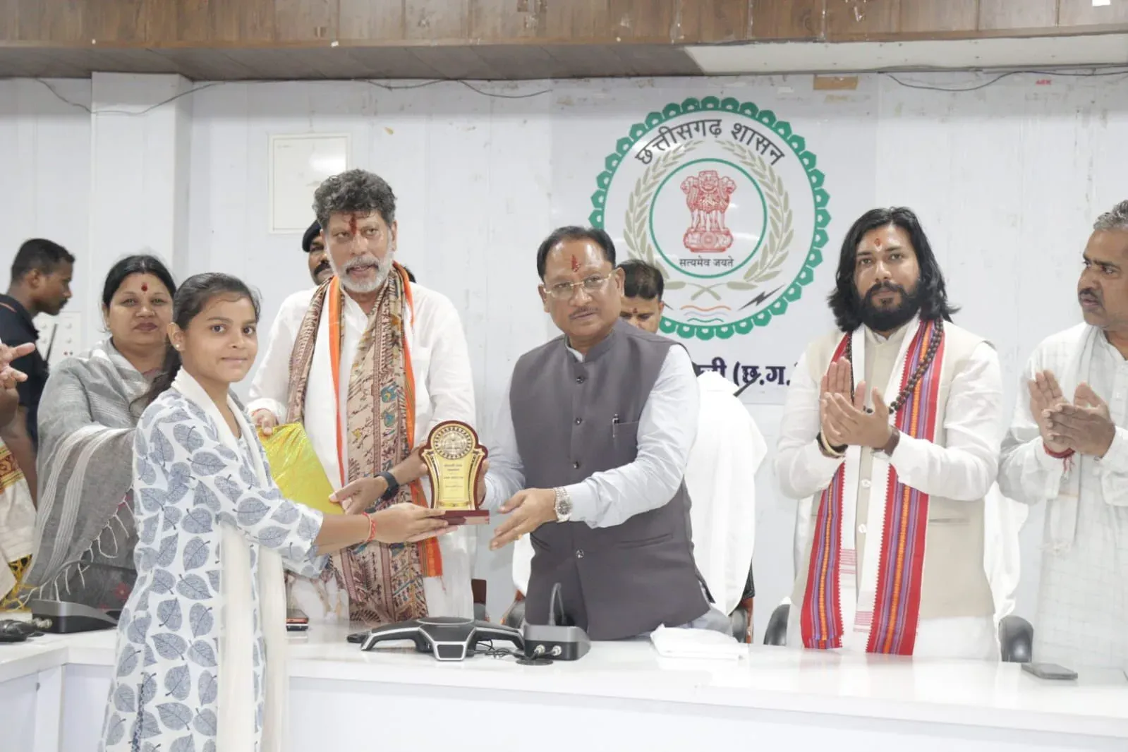 CM Sai Honours Top Board Students in Sakti District