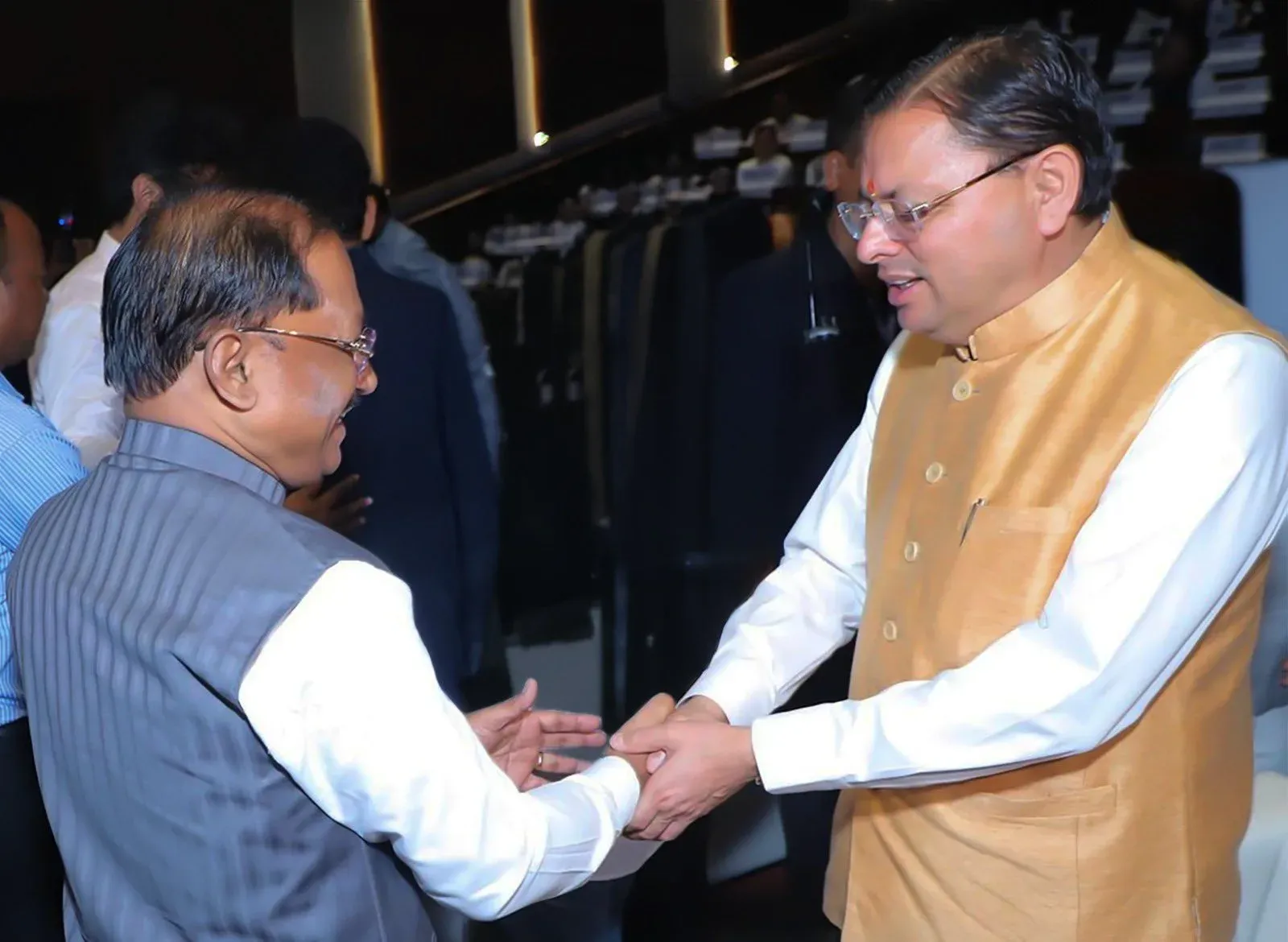 CM Sai meets CM Dhami at Shivraj's book launch in Delhi