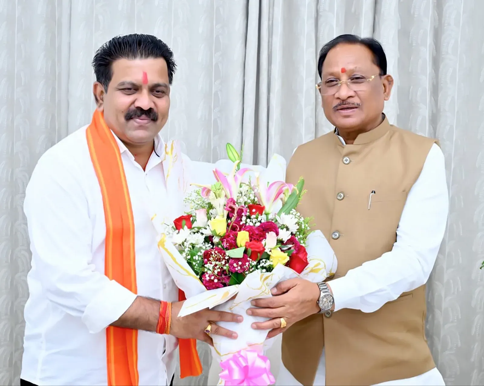 CM Sai Meets Deputy CM Vijay Sharma at Raipur Residence