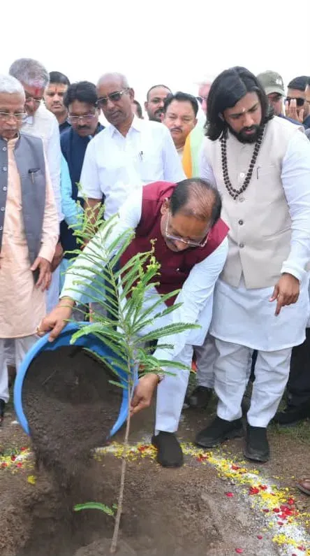 CM Sai Plants Sapling Under Ek Ped Maa Ke Naam 2.0 in Raipur