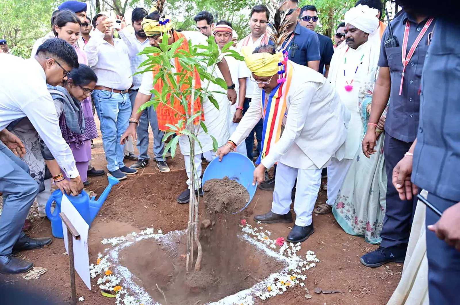 CM Sai Plants Saplings in Narayanpur Under Sushasan Tihar