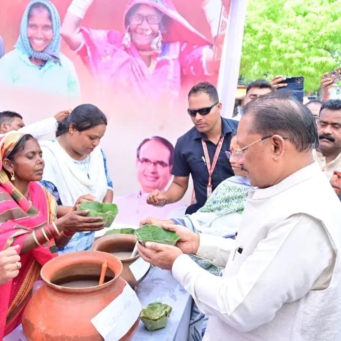 CM Sai Savours Madia Pej at Sushasan Tihar in Kondagaon