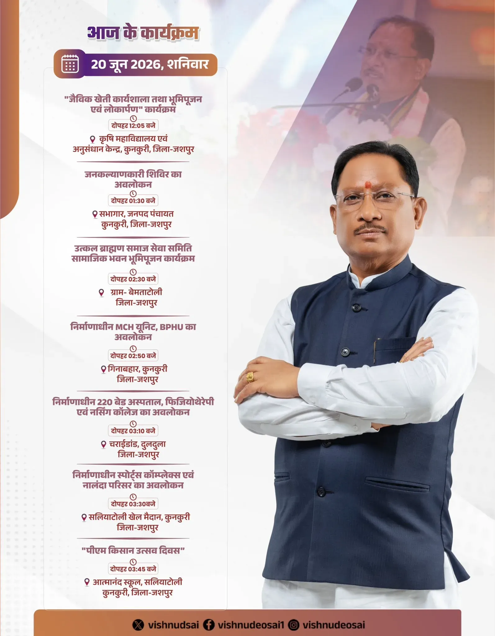 CM Sai to inaugurate projects, attend PM Kisan Utsav in Jashpur