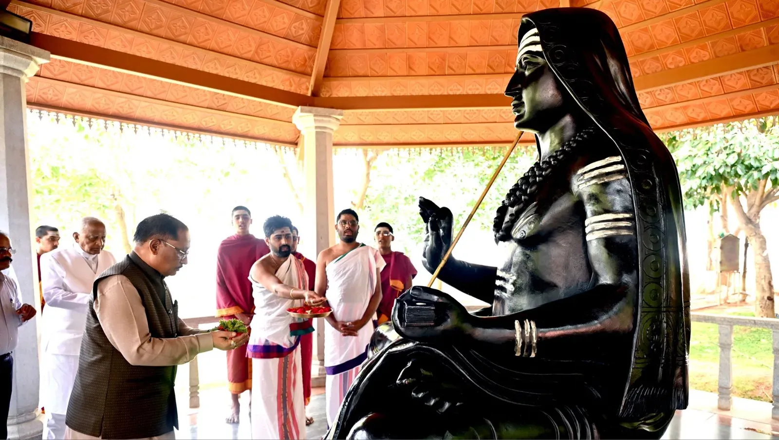 CM Sai Visits Sathya Sai Gram, Backs Govt-NGO Welfare Push