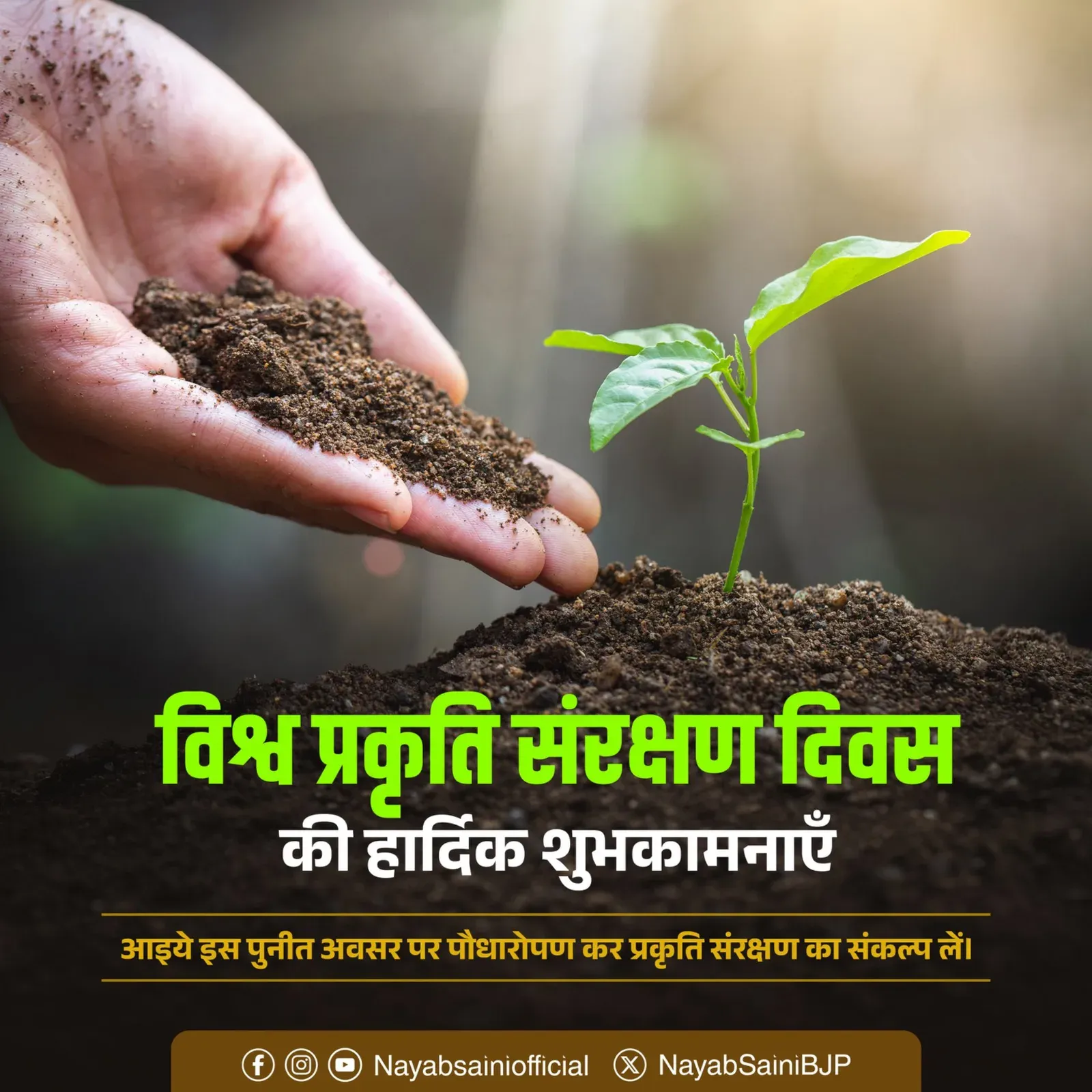 CM Saini Calls for Tree Planting on Nature Conservation Day