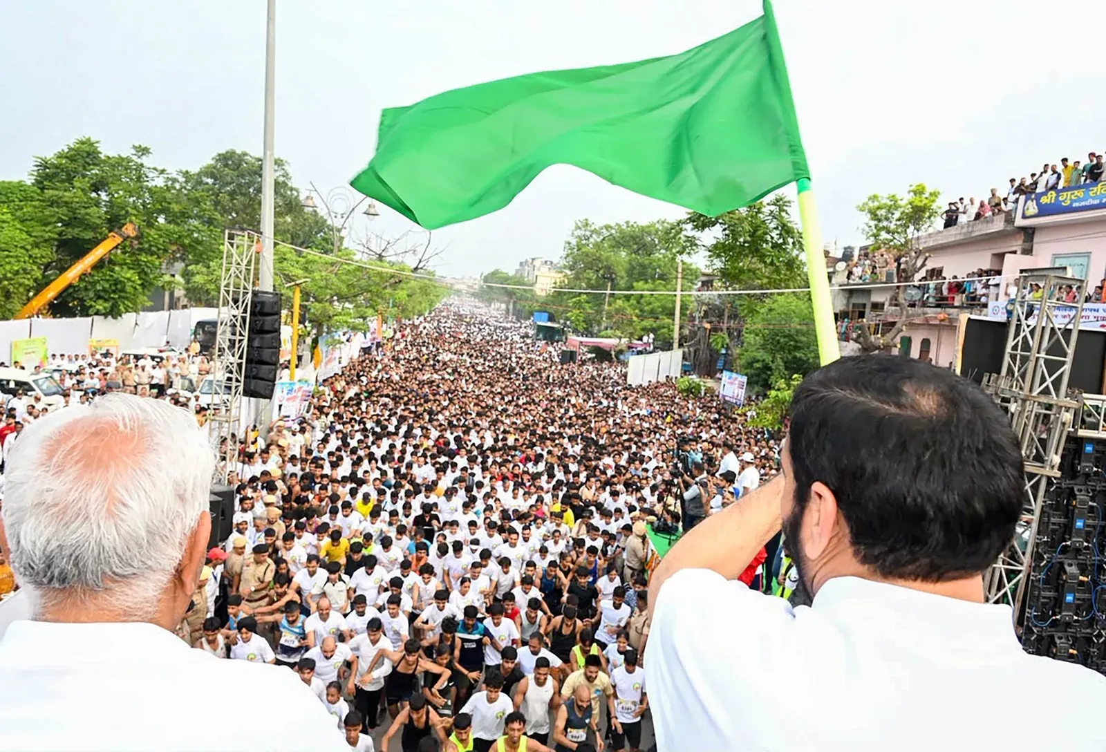 CM Saini Flags Off Anti-Drug Youth Marathon in Yamunanagar