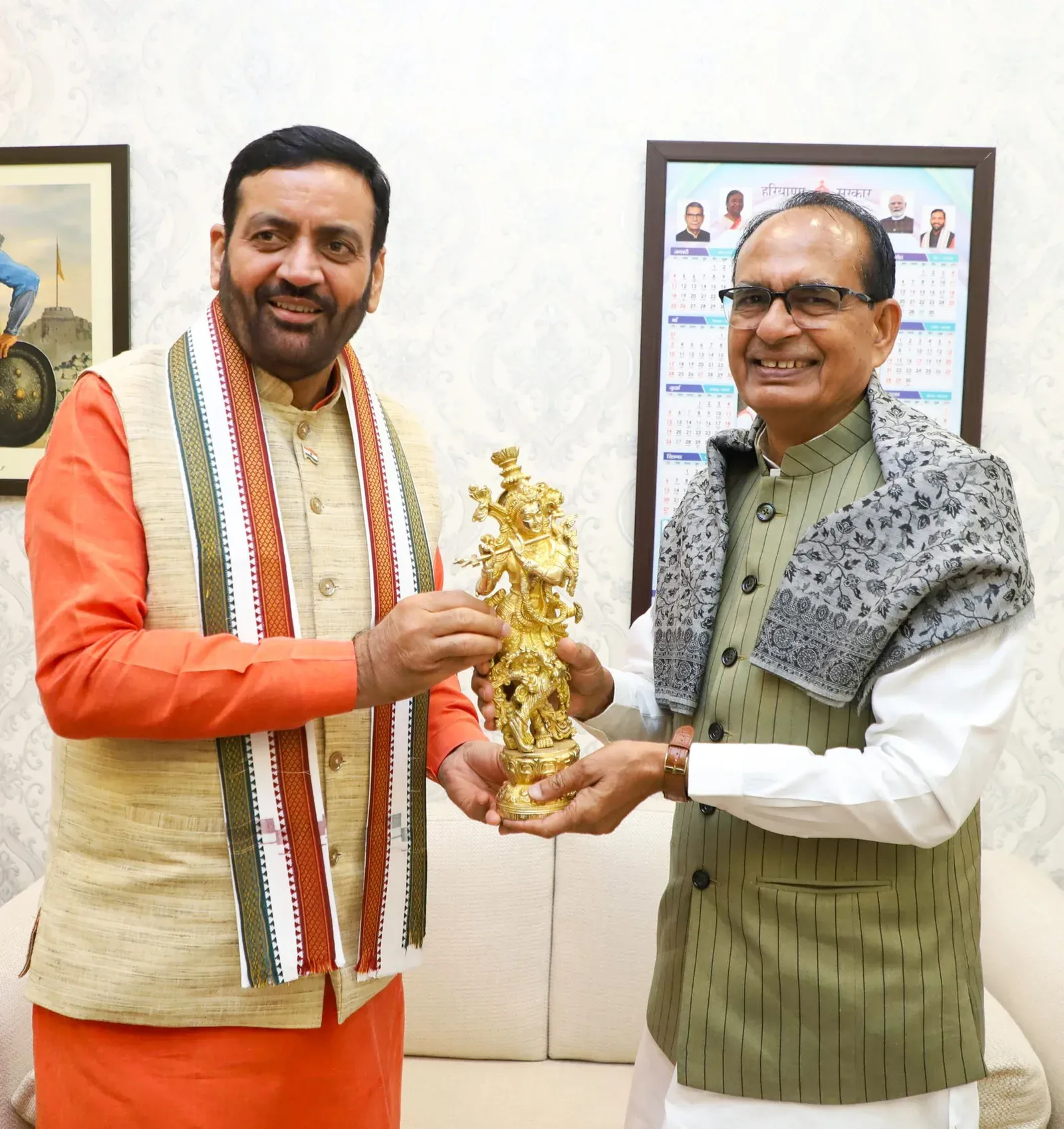 CM Saini hosts Union Ministers Chouhan and Joshi at Chandigarh residence