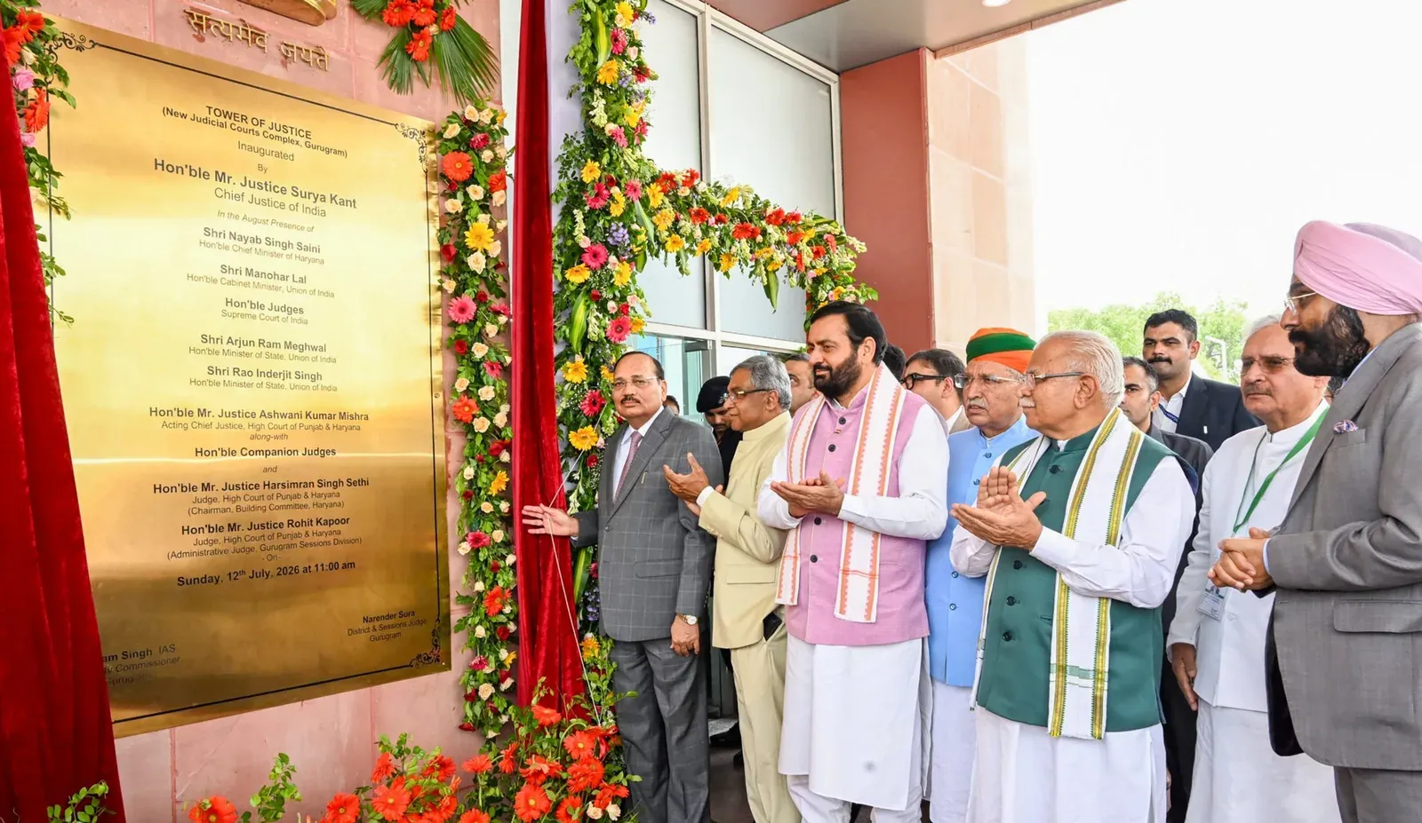 CM Saini Marks Tower of Justice Launch in Gurugram