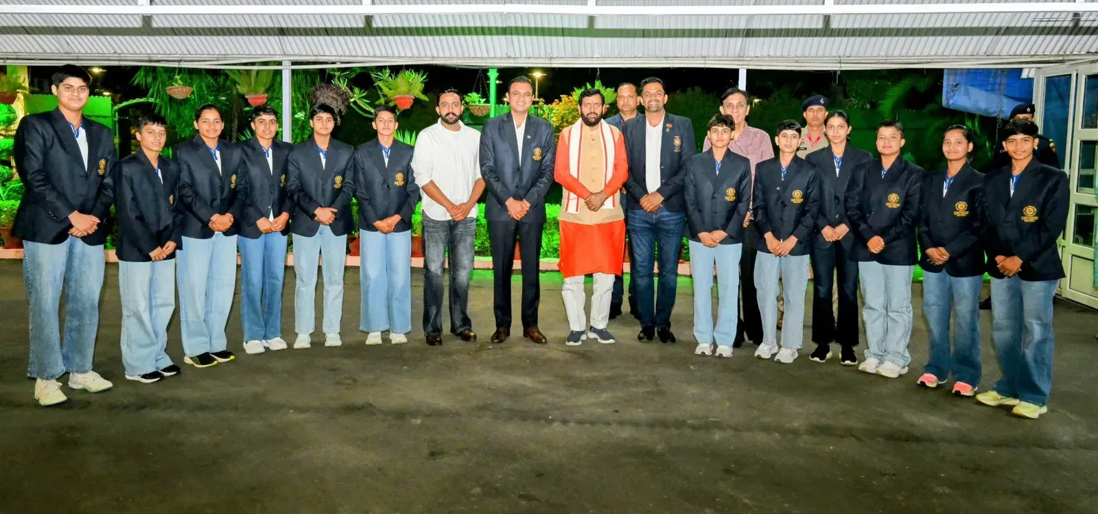 CM Saini Meets India Junior Women's Handball Team in Chandigarh