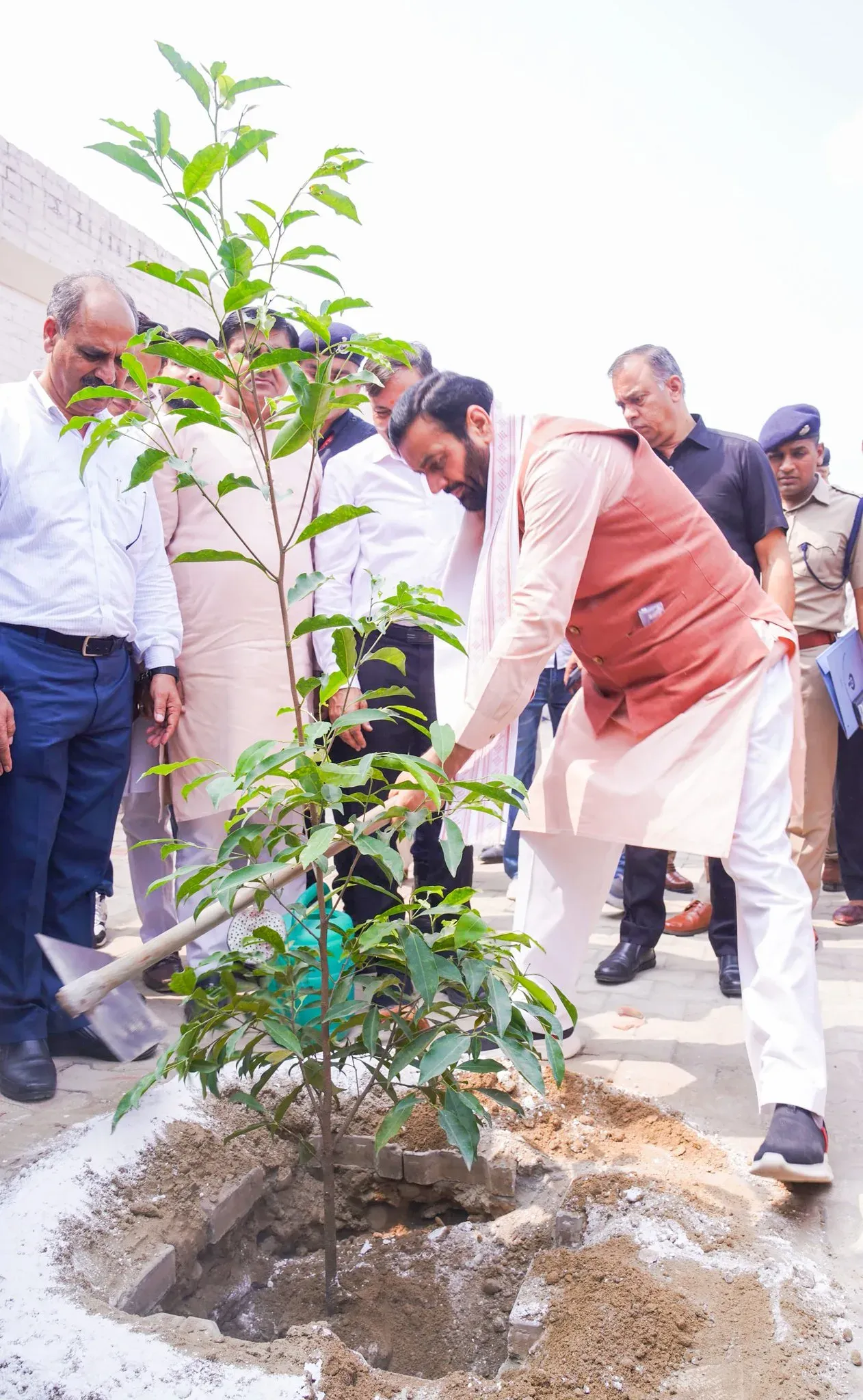 CM Saini Plants Trees in Kurukshetra Under Modi's 'Ek Ped Maa Ke Naam'