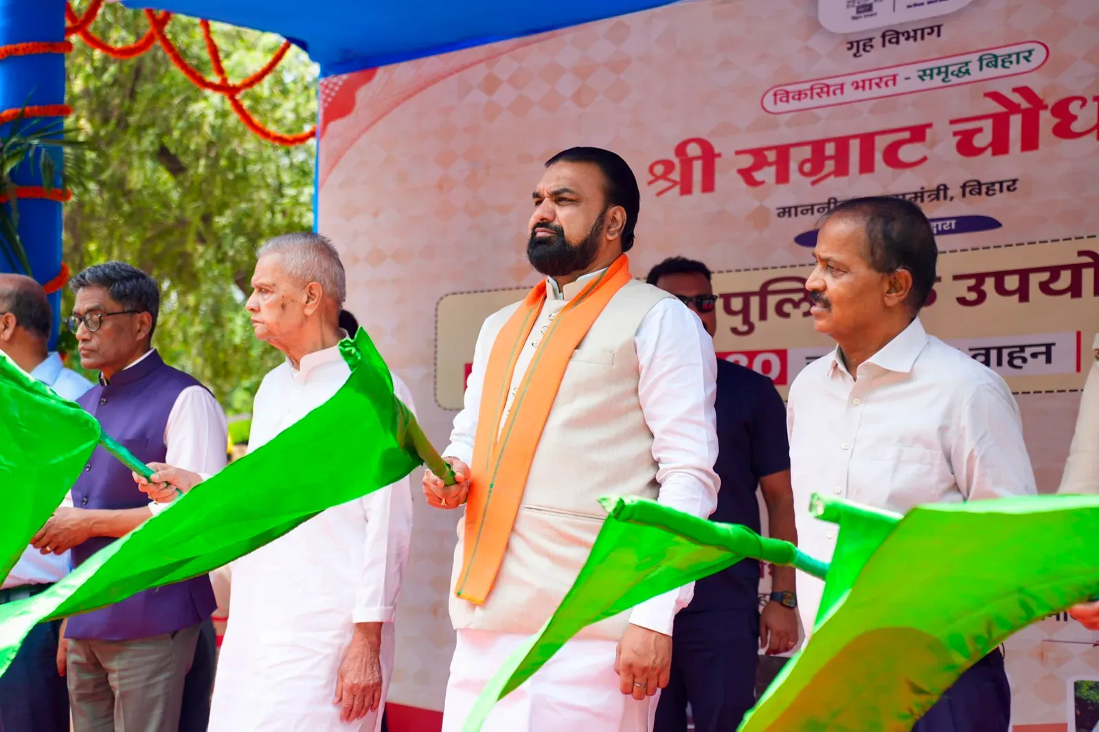CM Samrat Choudhary flags off 84 new vehicles for Bihar Police