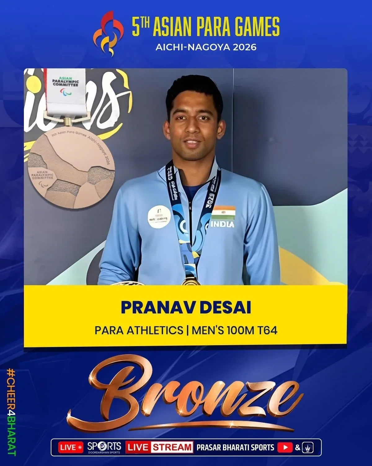 CM Samrat Choudhary Hails Four Bronze Medals at Asian Para Games 2026