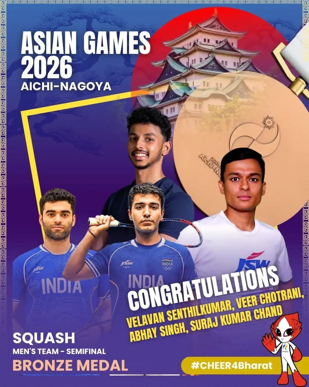 CM Samrat Choudhary Hails India's Squash Bronze at Asian Games 2026