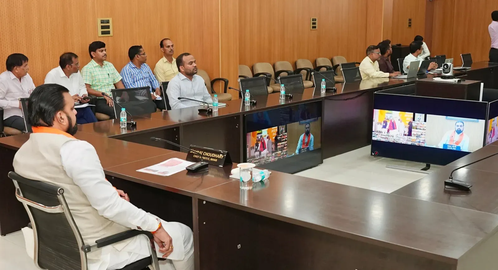 CM Samrat Choudhary joins official programme via video conference from Sankalp Sabhagar