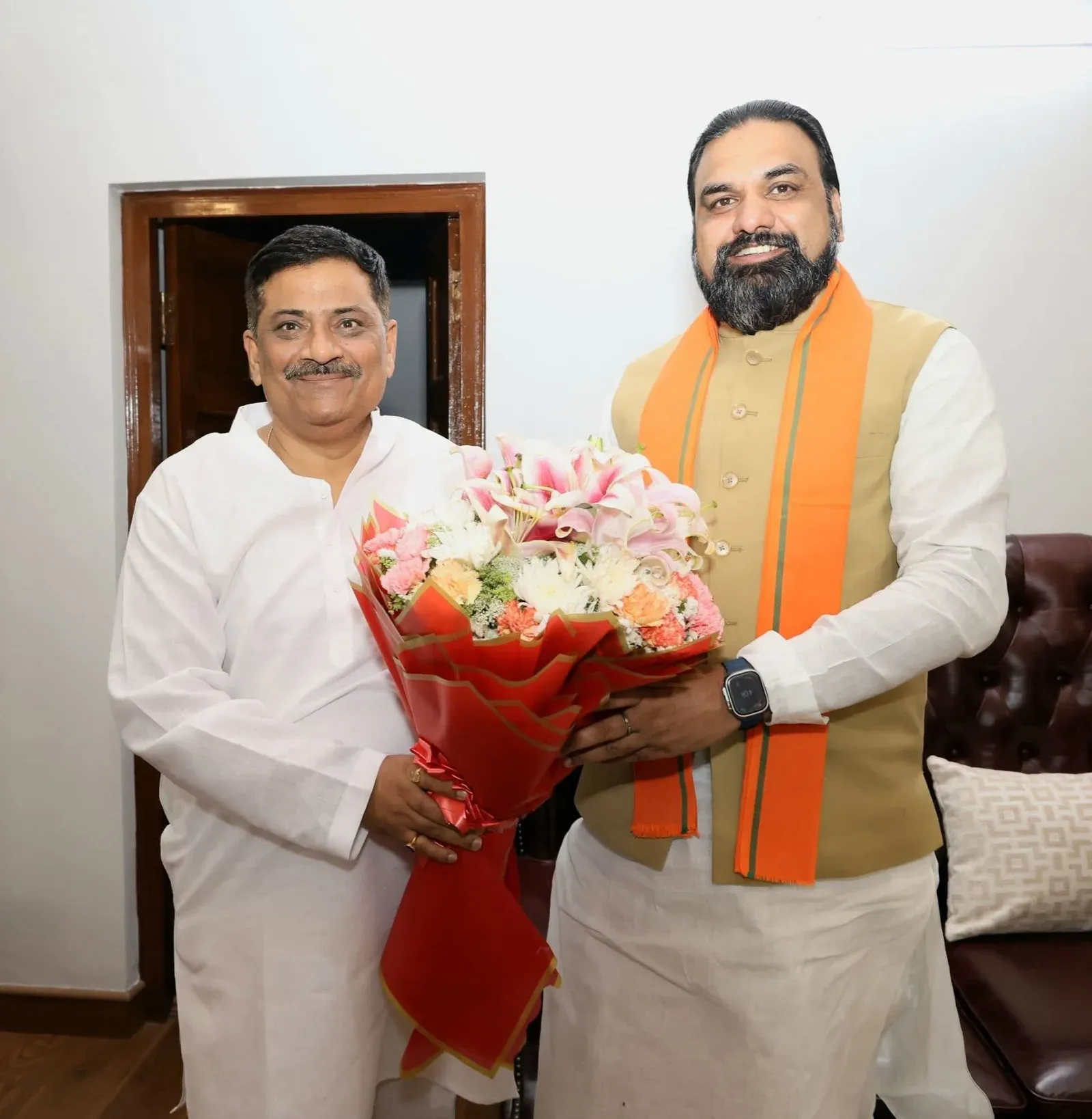 CM Samrat Choudhary meets JD(U) chief Sanjay Jha in Patna