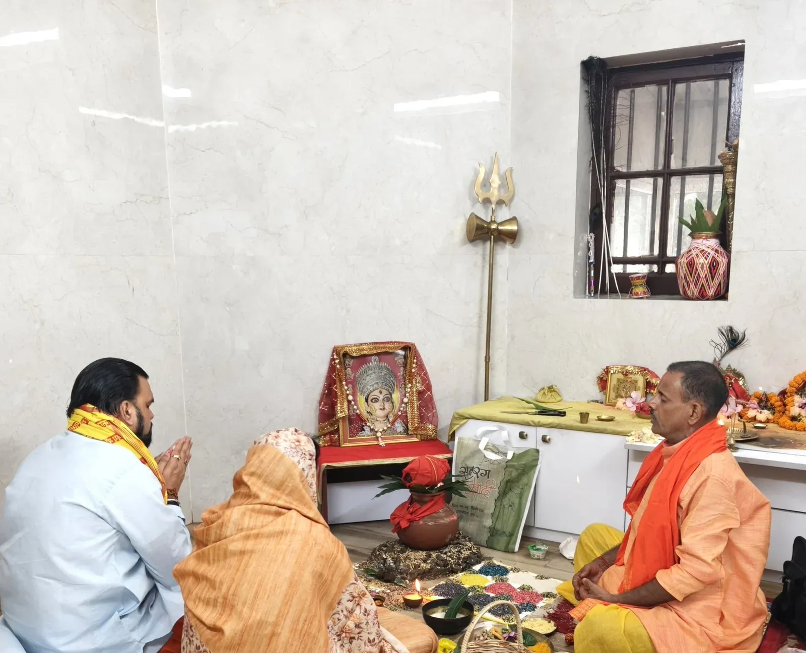 CM Samrat Choudhary Performs Navratri Kalash Sthapna at Lok Sevak Avas