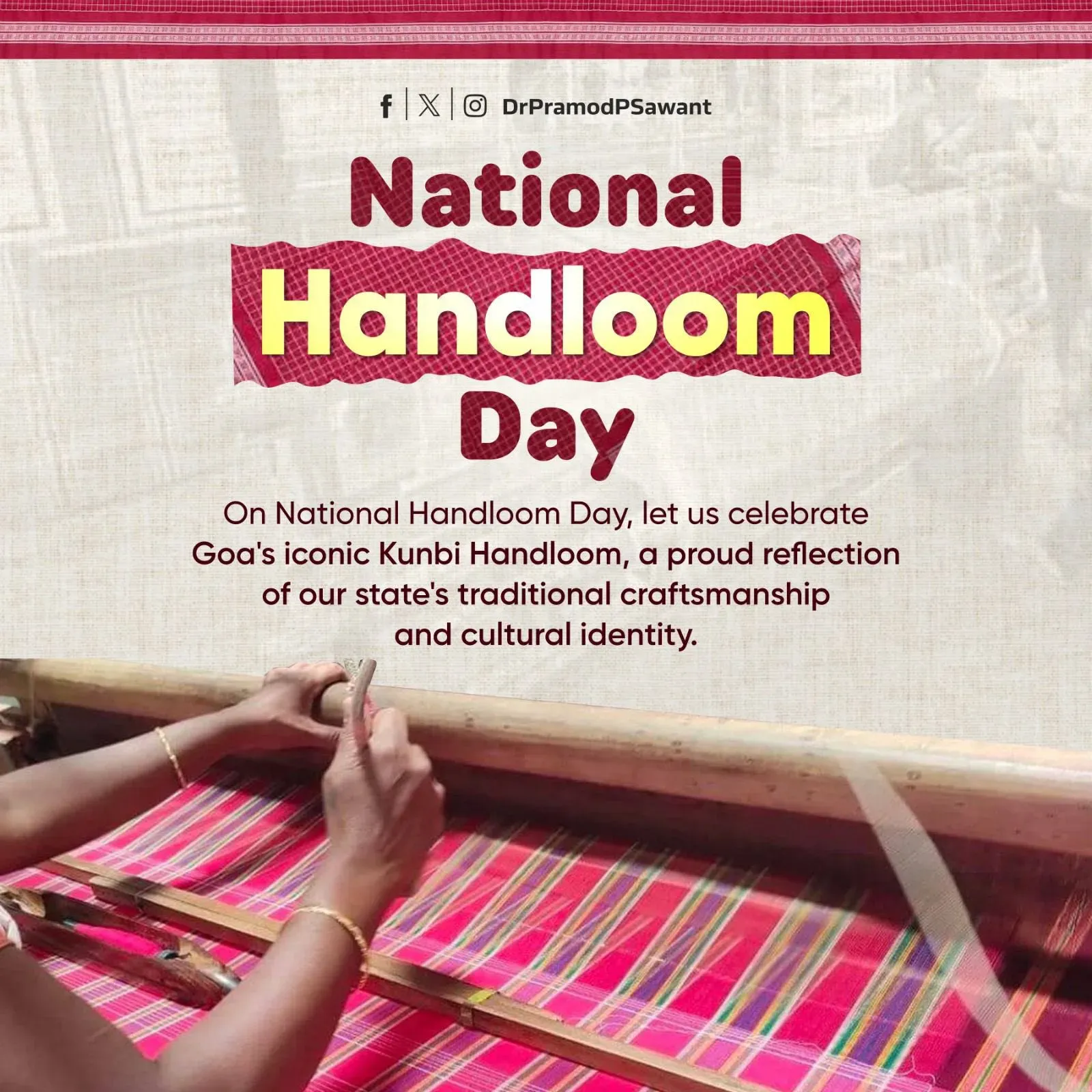 CM Sawant champions Goa's Kunbi Handloom on National Handloom Day