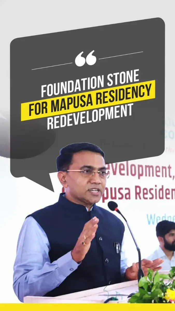 CM Sawant Flags Mapusa Residency Redevelopment