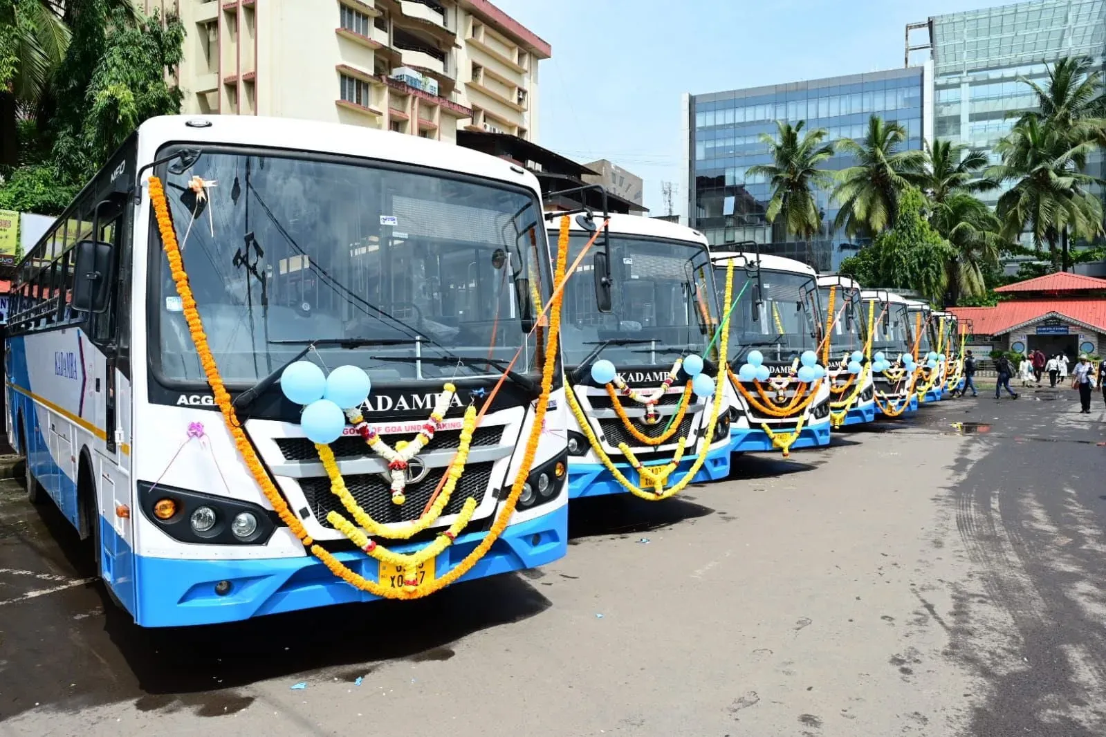 CM Sawant Flags Off 10 New KTCL Buses in Panaji