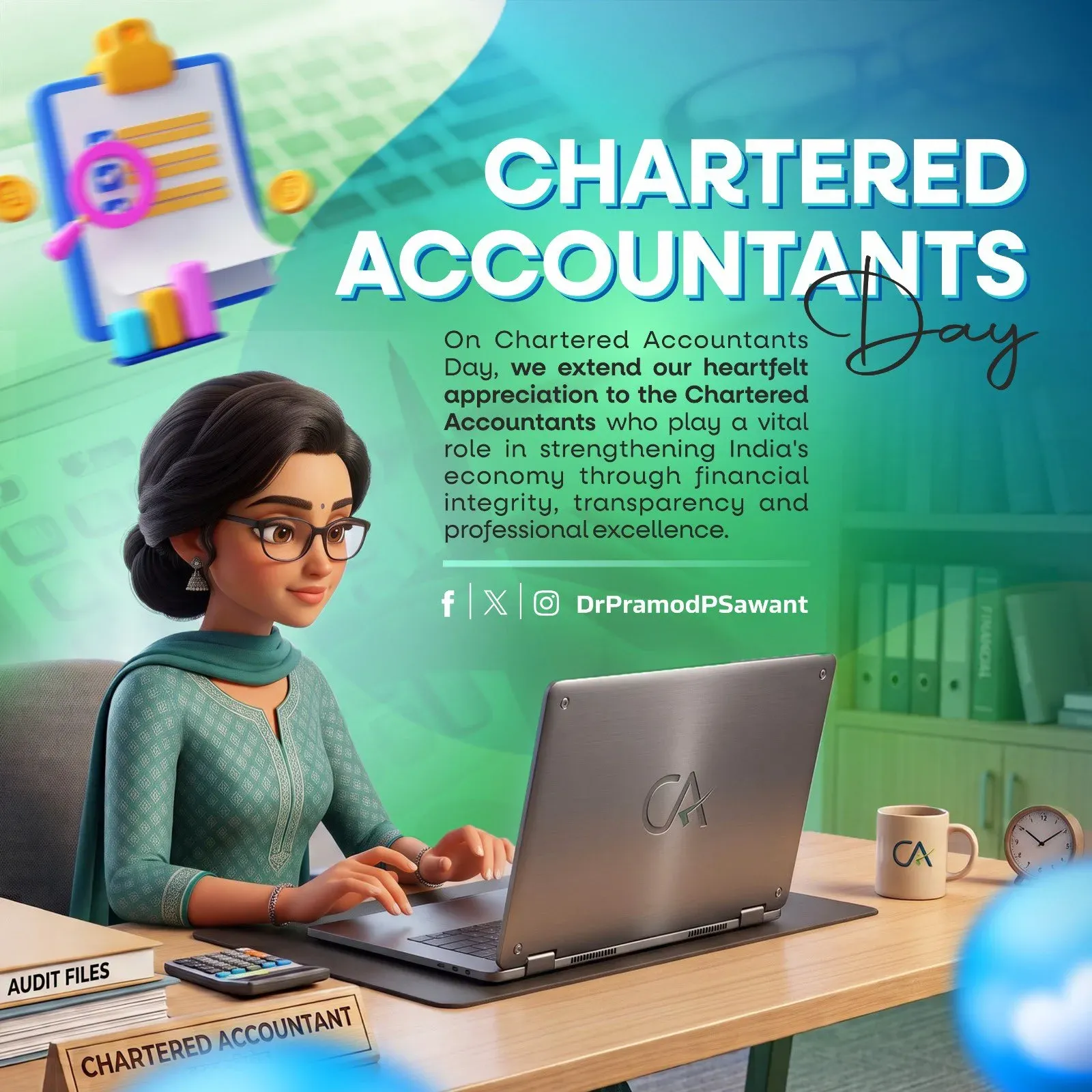CM Sawant Greets Chartered Accountants on CA Day