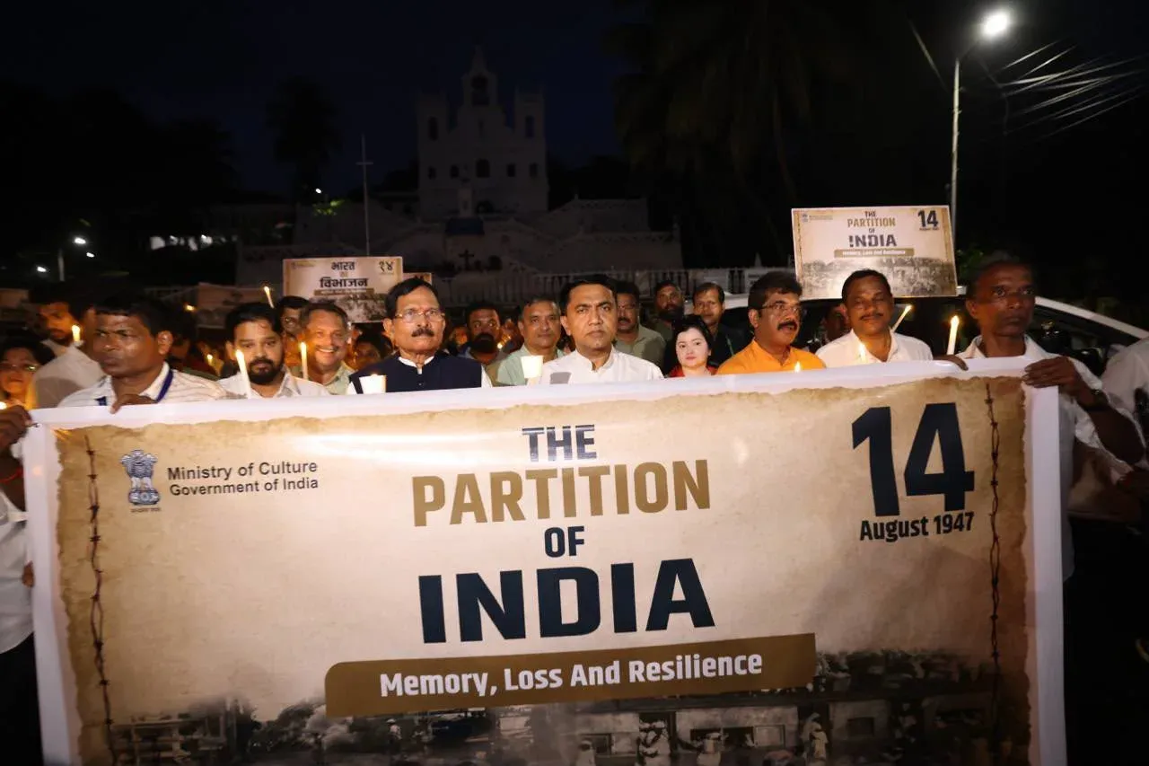 CM Sawant Leads Candle March for Partition Remembrance Day