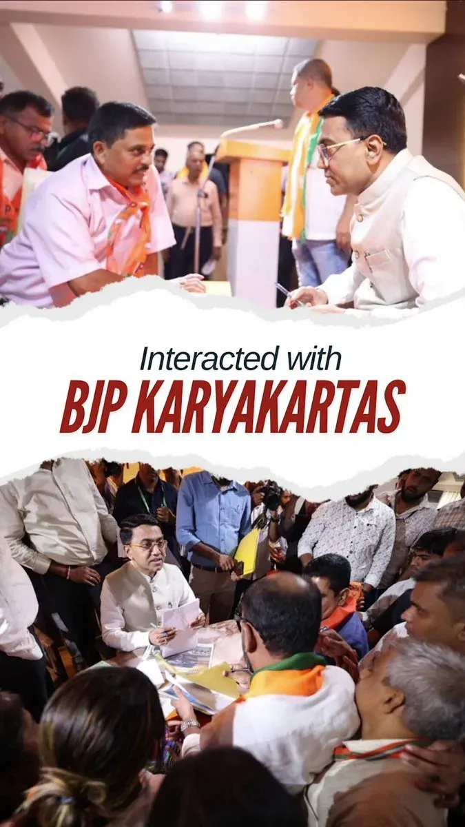 CM Sawant Meets BJP Workers at South Goa District HQ