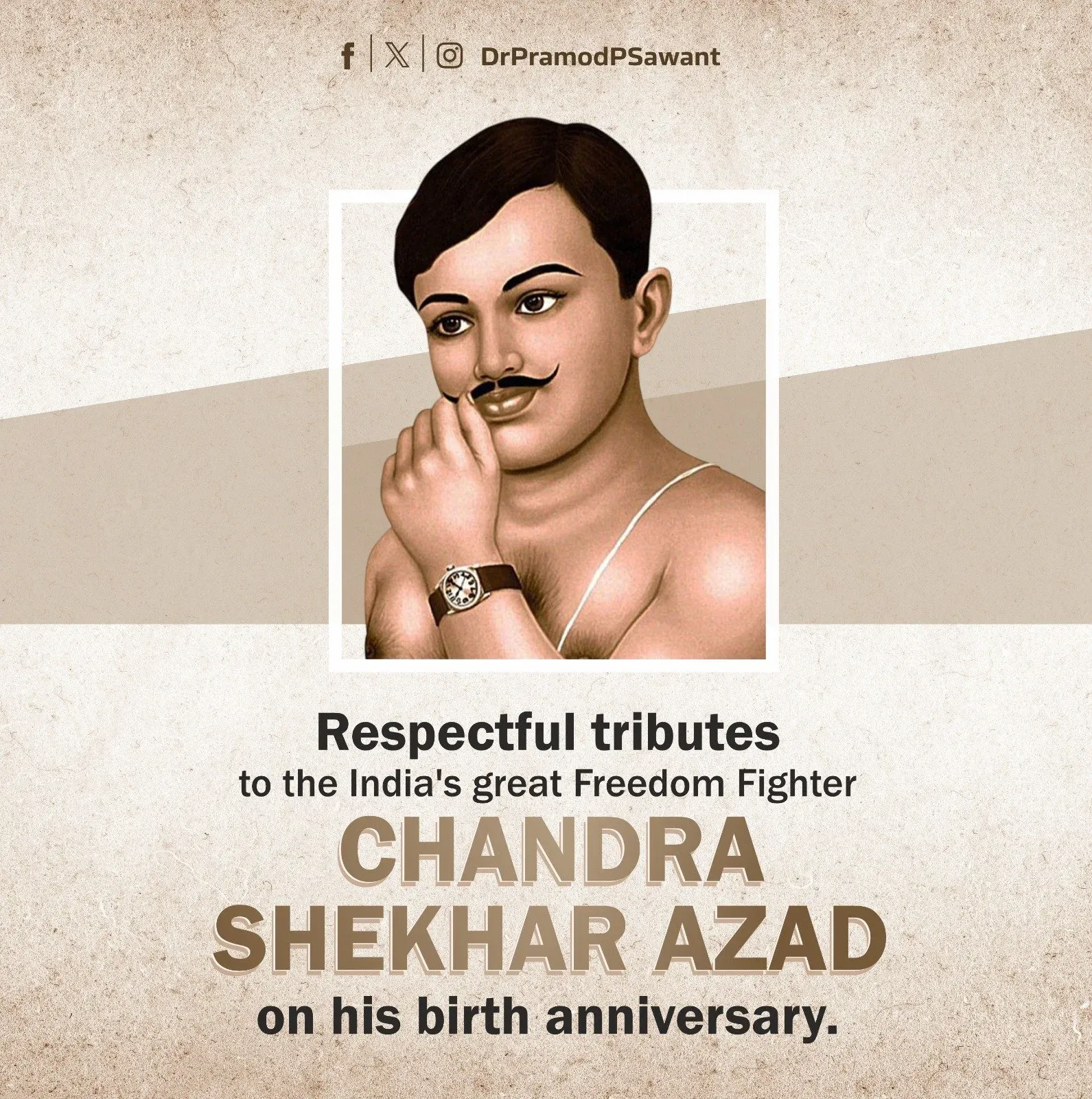 CM Sawant Pays Tribute to Chandra Shekhar Azad on Birth Anniversary