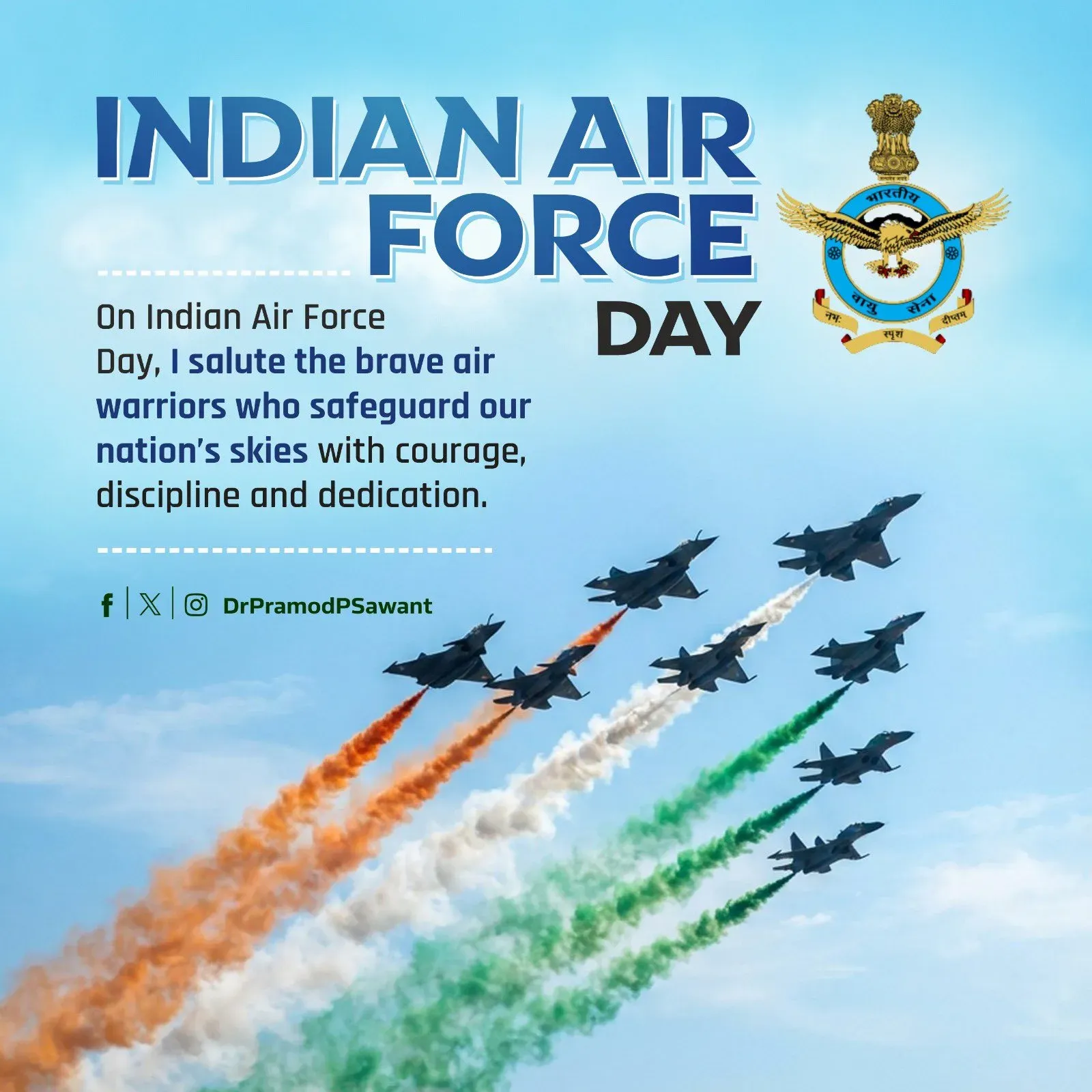 CM Sawant Salutes IAF on Air Force Day 2026
