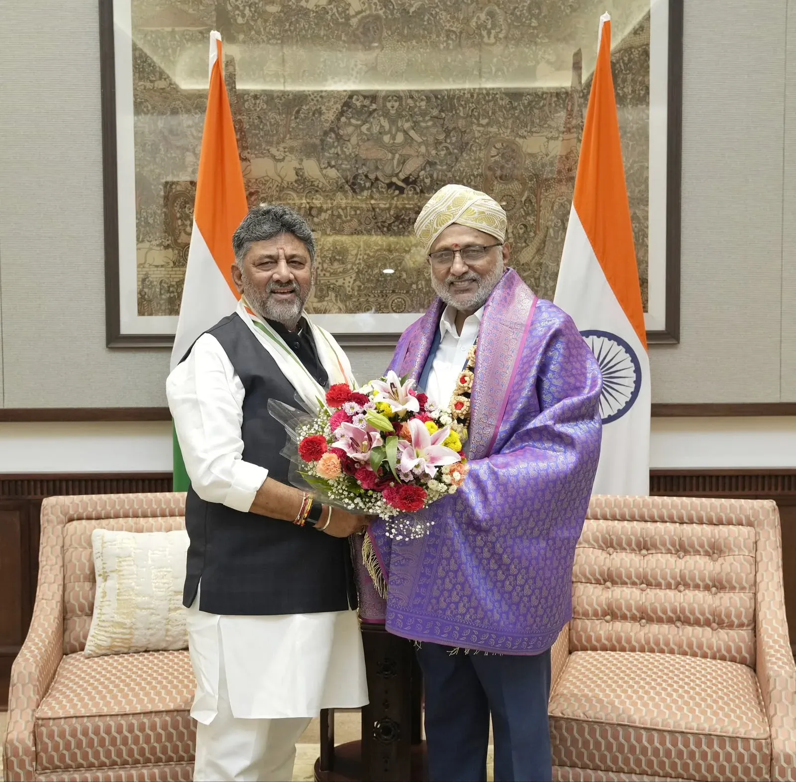 CM Shivakumar Calls on Vice President Radhakrishnan in Delhi