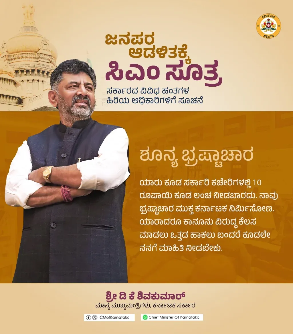 CM Shivakumar Issues Nine Governance Directives to Karnataka Officials