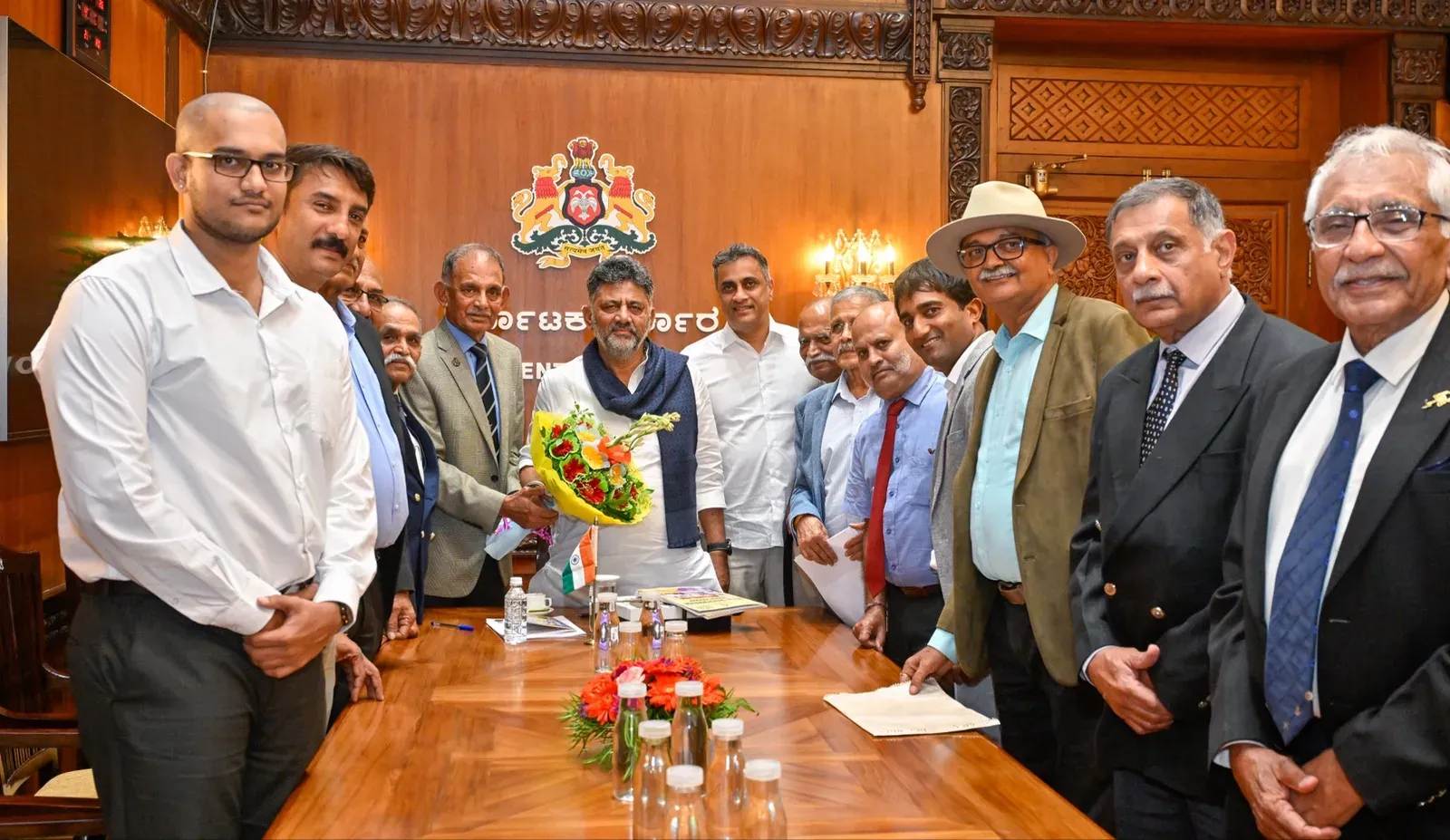 CM Shivakumar meets Kodagu veterans, Olympians at Vidhana Soudha